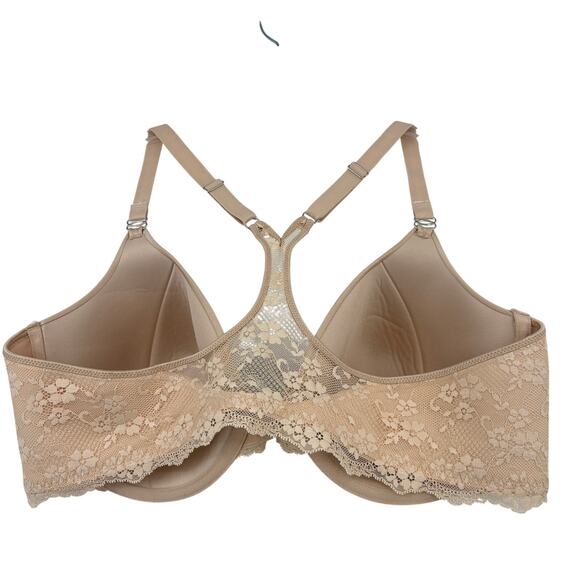Maidenform Bra Size 42D Beige Nude Racerback Front Close Underwire Full Coverage - Picture 3 of 5